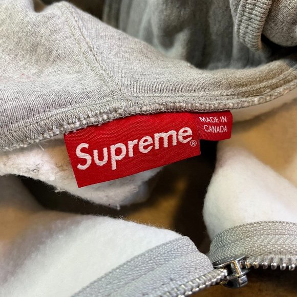 Supreme Small Box Facemask Zip Up Hooded Sweatshirt (FW21) Heather Grey - Picture 8 of 10